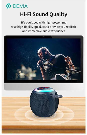 Devia Lite1 Ηχείο Bluetooth 5W με Ραδιόφωνο και Διάρκεια Μπαταρίας έως 6 ώρες Μαύρο