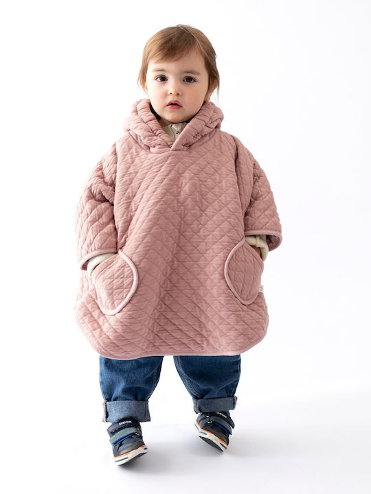 Παιδικό Casual Μπουφάν Κοντό με Κουκούλα Blush Vintage Pink