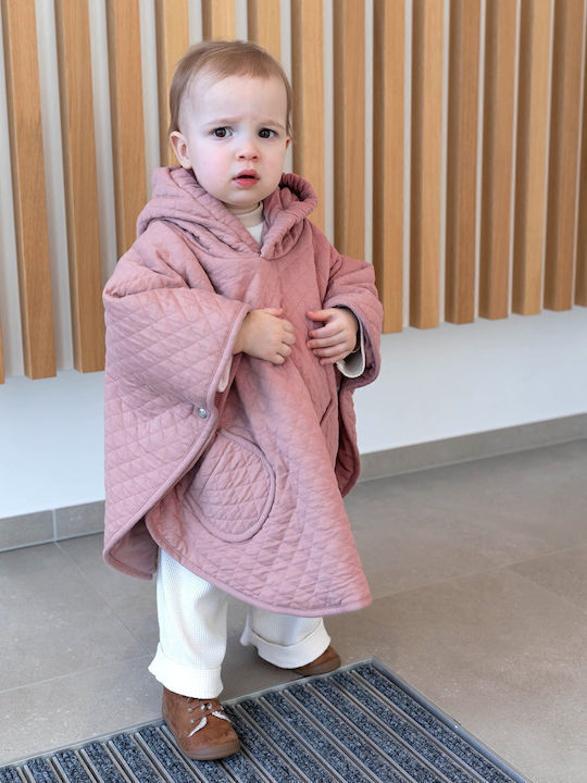 Παιδικό Casual Μπουφάν Κοντό με Κουκούλα Blush Vintage Pink