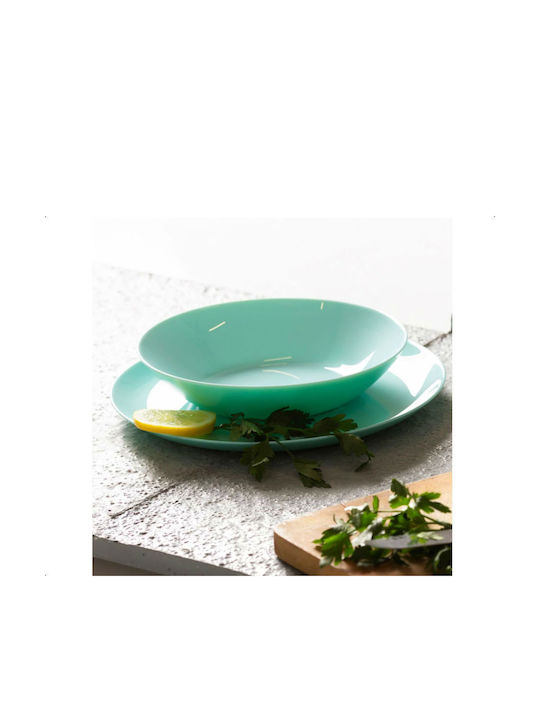 Luminarc Diwali Plate Shallow Ceramic Green with Diameter 25cm