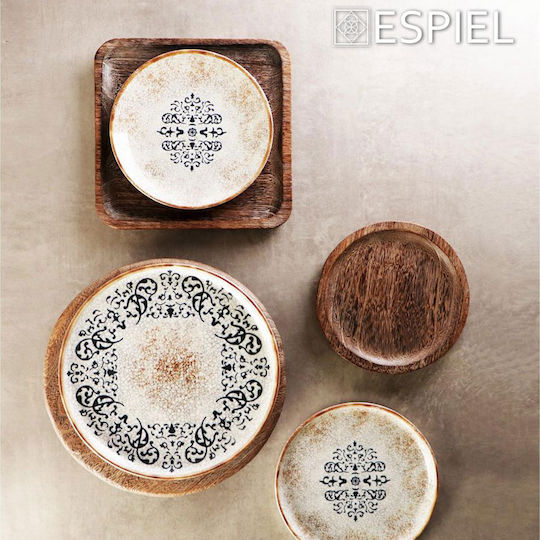 Espiel Mosaico Teller Suppe aus Porzellan Beige mit Durchmesser 23cm