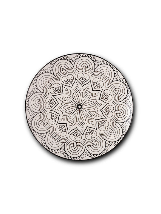 Nava Plate Desert made of Porcelain White-Black with Diameter 19cm
