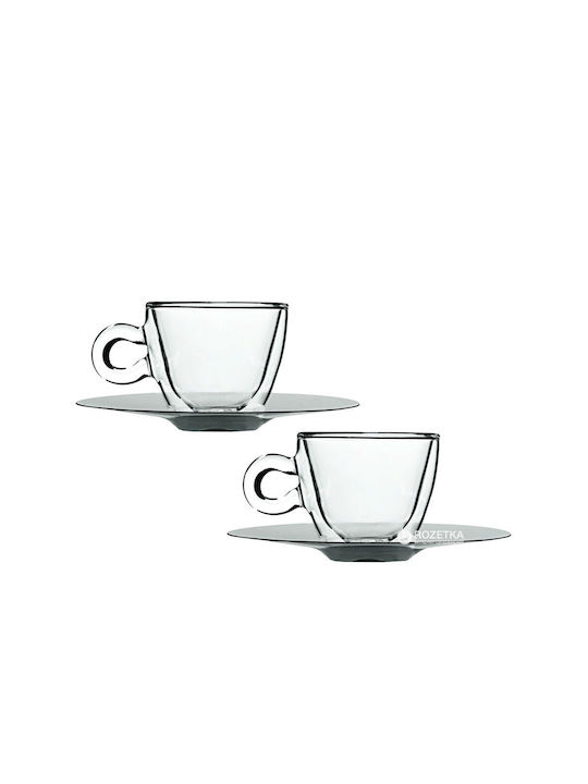 Bormioli Rocco Комплект чаши Cappuccino Стъклени Прозрачни 165мл 2бр
