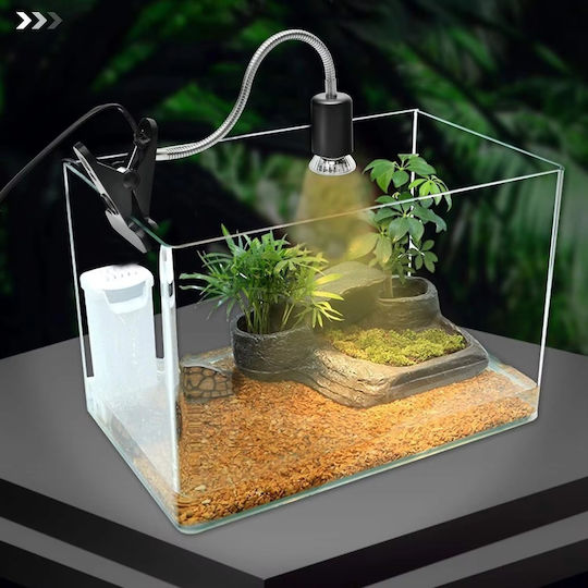 Heat Lamp UVA+UVB 3 Reptiles Turtles Clamp On/Off Switch UVA UVB Bulb 25W