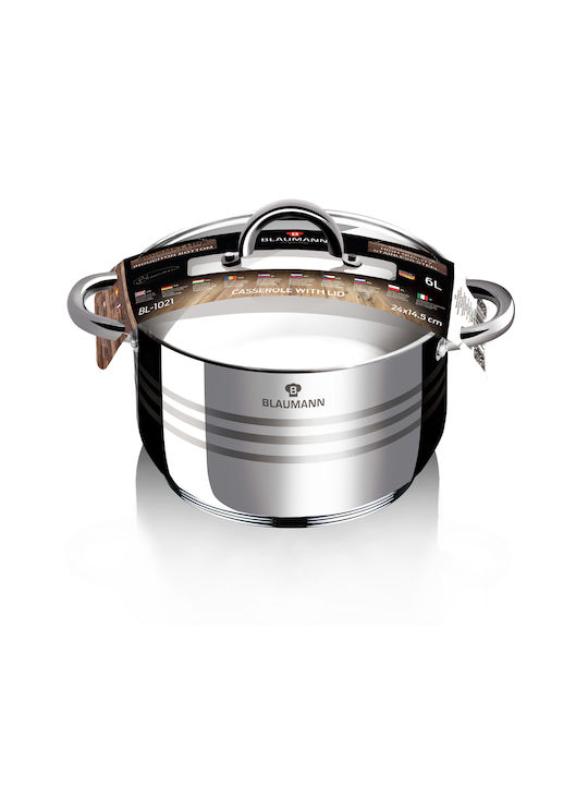 Blaumann Gourmet Line Βαθιά Ανοξείδωτη Κατσαρόλα 6.5lt / 24cm