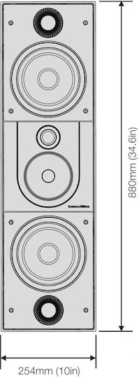 Bowers & Wilkins CWM-8.3 D Hi-Fi Speaker Wall Mounted 200W 3 No of Drivers W23.8xD10.2xH86.4cm. Black