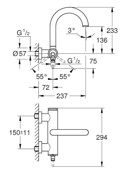 Grohe Mixing Bathtub Shower Faucet Silver