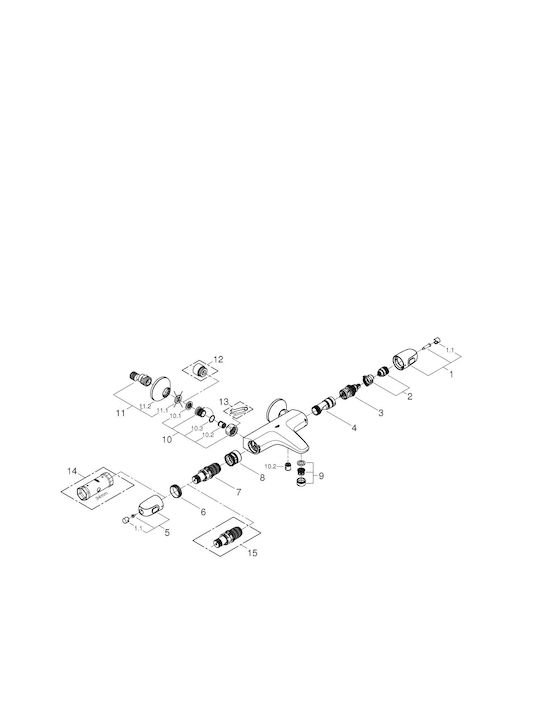 Grohe Grohtherm 1000 Αναμεικτική Μπαταρία Μπανιέρας Ασημί