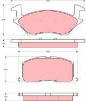 Set Plăcuțe De Frână Partea Din Față Trw Automotive Toyota Starlet 1.0 1.3 1.5d Înălțime 45.9mm Lățime 106.3mm Grosime 13.6mm
