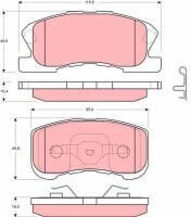 Set Plăcuțe De Frână Auto Partea Din Față 49.6mm Înălțime 95.0mm Lățime 16.0mm Grosime Daihatsu Mutare Sirion YRV 1.0/1.3 04.98