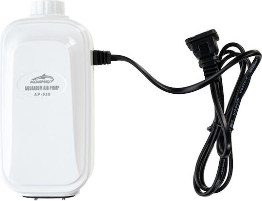 Aquarium Air Pump Dual Outlet 8w Flow Rate Controller Maximum 480lt/h Aquaspeed M7xW15xH7cm