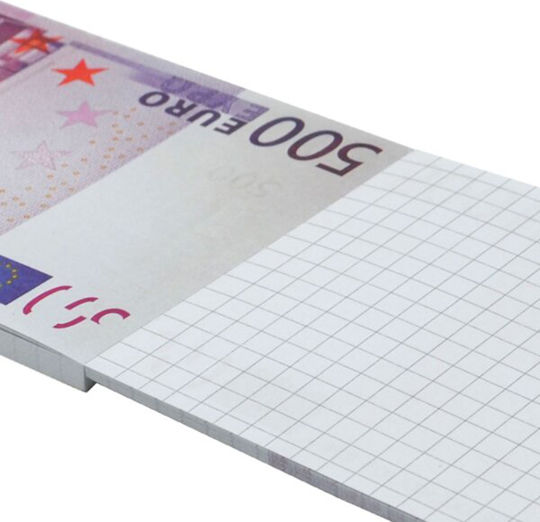 Uni Pap Money Notes 500€ Μπλοκ Σημειώσεων 70 Φύλλων Καρέ Ροζ