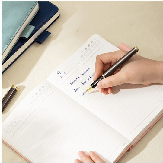 Deli Notebook 144 Sheets A5 Ruled with Pen Holder Blue