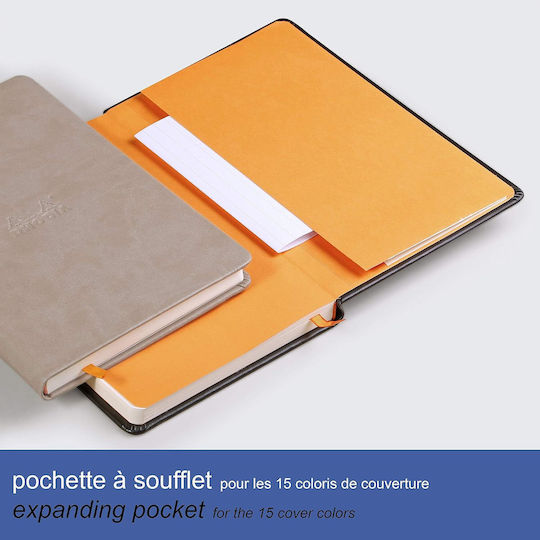 Rhodia Carnet 96 Foi A5 Cu dungi cu Elastic și Suport pentru Stilou Albastru