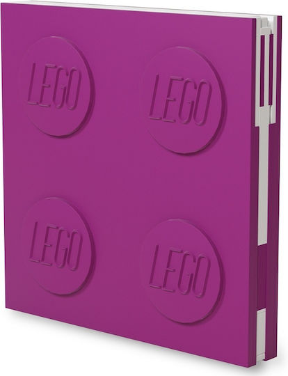 LEGO Notebook Square with Pen Holder Purple