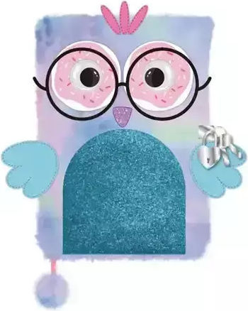 Plush Diary with Lock Owl 3D Eyes A5 17219620