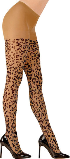 Leopard Socks/Tights for Carnival in Coffee color 1pcs