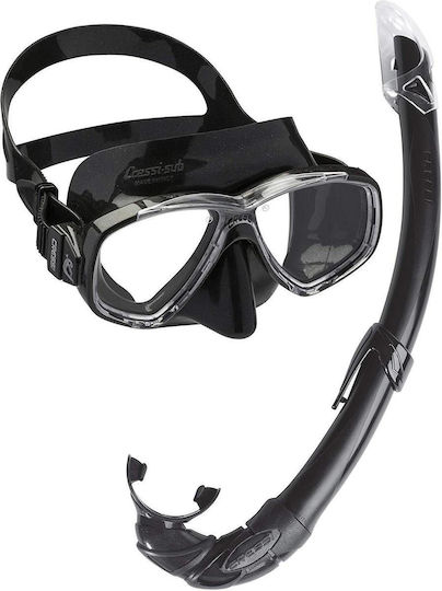 CressiSub Silicone Diving Mask with Snorkel Perla Mare Black