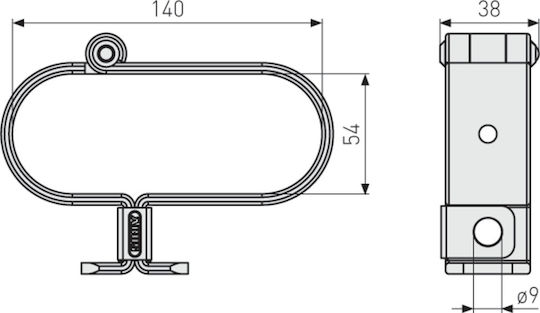 Abus Gatesec 131 Προσθήκη Λουκέτο Ασφαλείας Μονών Διπλών Θυρών Στρογγυλό Προφίλ