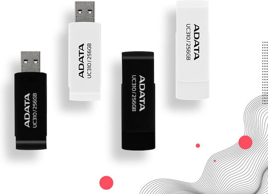 Adata UC310 64GB USB 3.2 Stick Μαύρο