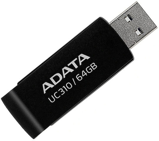 Adata UC310 64GB USB 3.2 Stick Μαύρο