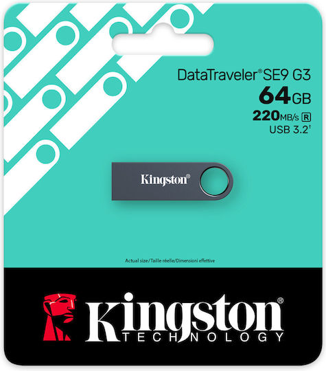 Kingston Datatraveler Se9 G3 64GB USB 3.2 Stick Dark Nickel