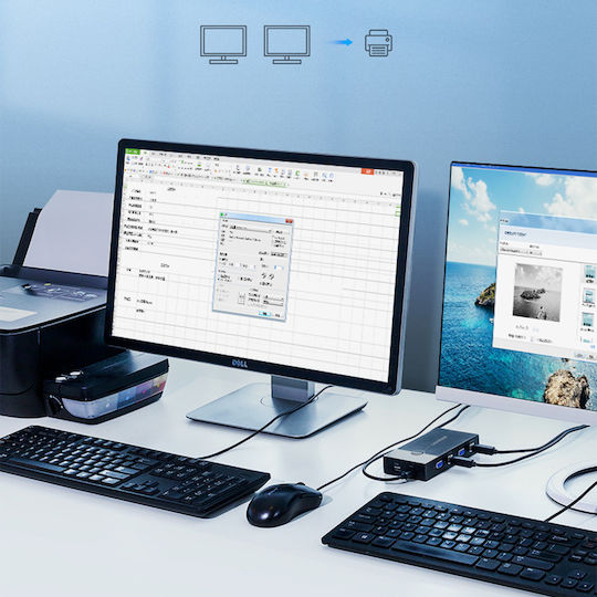 Ugreen 2 In 1 Out USB VGA KVM Switch