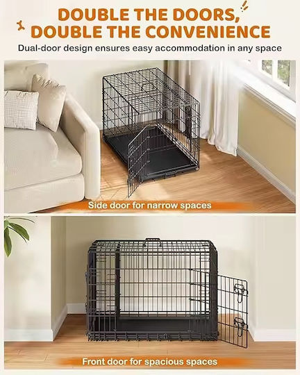 Black Dog Transport Cage 76x53x57cm
