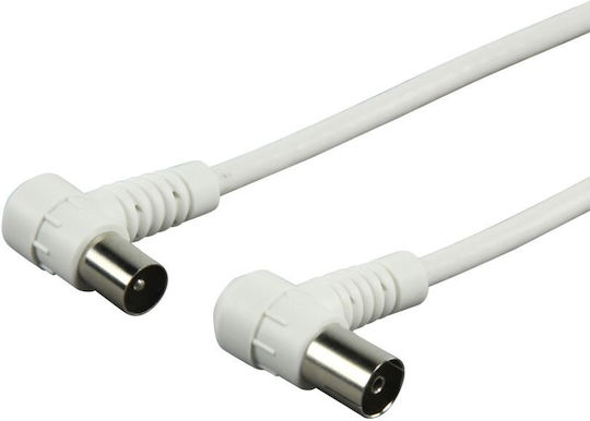 Powertech Antenna Cable Coax male - Coax male White 1.5m (CAB-V029) 1pcs