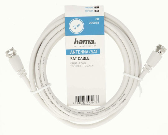 HAMA Antenna Cable Coax male - Coax female White 3m (00205038) 1pcs