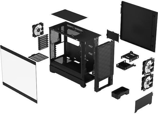 Fractal Design Pop Air Gaming Midi Tower Κουτί Υπολογιστή με Πλαϊνό Παράθυρο και RGB Φωτισμό Black TG Clear Tint