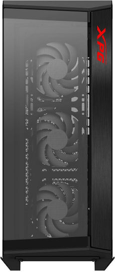 Adata Battlecruiser II Super Gaming Midi Tower Κουτί Υπολογιστή με Πλαϊνό Παράθυρο και RGB Φωτισμό Μαύρο