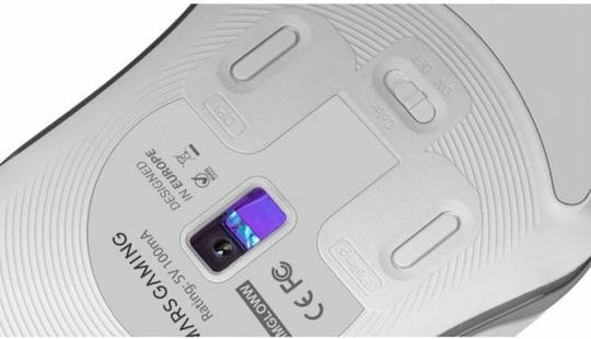 Mars Gaming MMGLOW RGB Gaming Ποντίκι 12800 DPI Λευκό