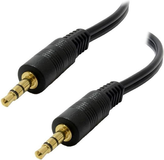 Tele 3.5mm Male To 3.5mm Male Audio Cable Black 10m With Gold Plated Terminals CR-158/10