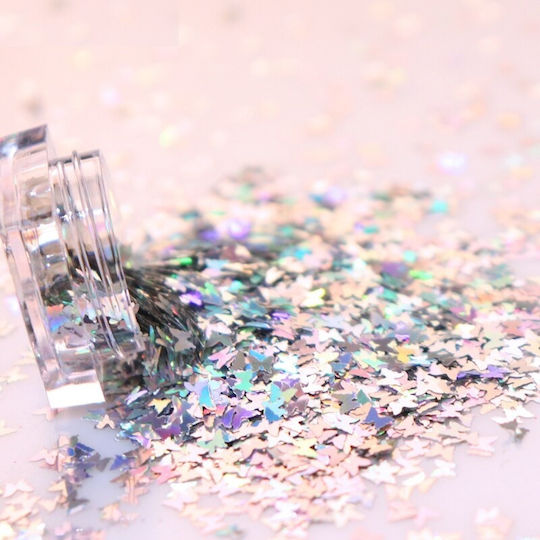 UpLac Butterflies Holo 17 Tinsels for Nails in Silver Color