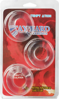 Clear Color Triple Cock Rings Kit 3.3 Cm