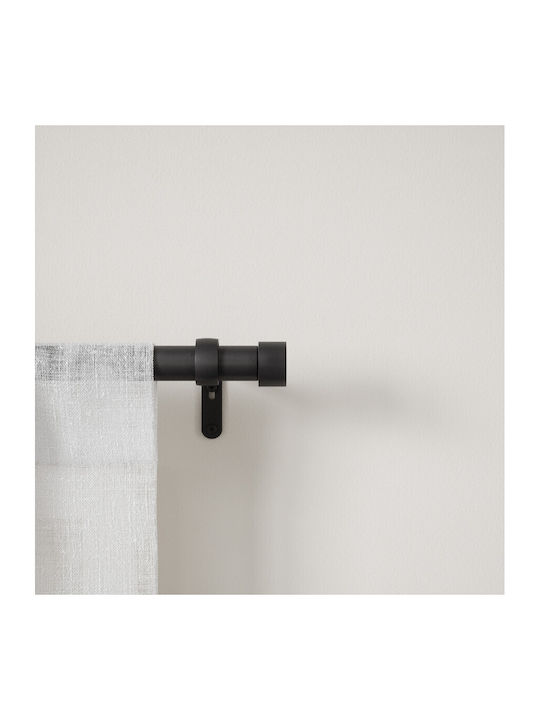Umbra Extendable Metallic Curtain Pole Cappa Single Diameter 25mm Length 168-305cm Black