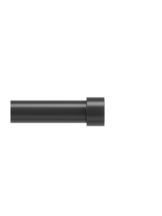 Umbra Extendable Metallic Curtain Pole Cappa Single Diameter 25mm Length 168-305cm Black
