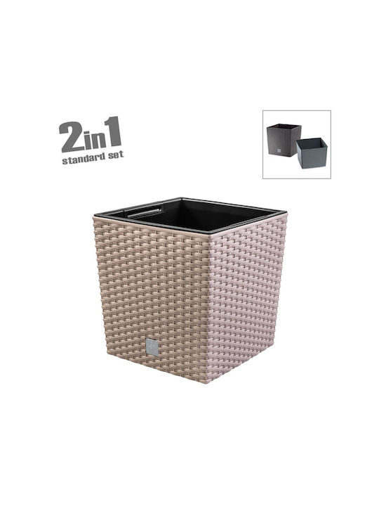 Marhome Rato Low Pot Beige 32x32x32.5cm 09-DRTS325L-7529U 2 In 1