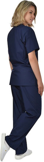 B-Well Cesare Unisex Σετ Ιατρικό Παντελόνι και Μπλούζα Navy Μπλε από Βαμβάκι και Πολυεστέρα