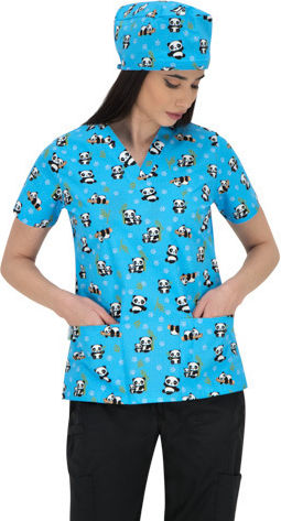 B-Well Bambina Women's Multicolour Medical Blouse Cotton and Polyester