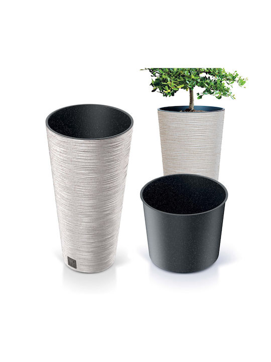 Prosperplast Furu Slim Eco Саксия Пластмаса Бял 25x25x48εκ.