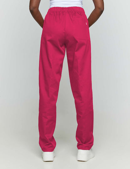 Velilla Unisex Medizinische Hosen Fuchsie aus Baumwolle und Polyester