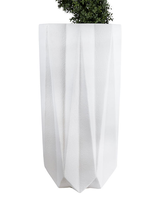 GloboStar Padova Planter Polyester White with Stand 48x48x100cm.