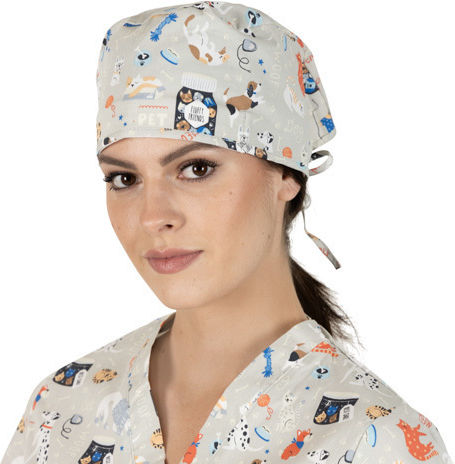 B-Well Unisex Σκουφάκι Χειρουργείου Πολύχρωμο Adriana Cat Dogs