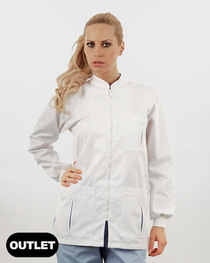 Ayo Loco Unisex Set Pantaloni și Bluza Medicală Alb din Bumbac și Poliester