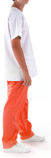 Men's Orange Medical Pants Cotton and Polyester