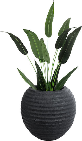 GloboStar Artificial Garden Ilaeira Κασπώ Πολυεστερικό Μαύρο με Βάση 71x71x64εκ.