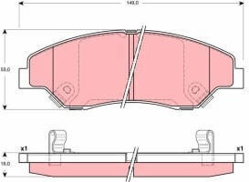 Set Plăcuțe De Frână Partea Din Față Kia Retona Sportage 2.0/2.0d 06.99-08.03 Trw Automotive Înălțime 53 Mm Lățime 149 Mm Grosime 16 Mm