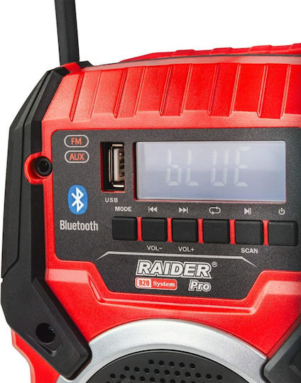 Raider R20 Solo Φορητό Ραδιόφωνο με Bluetooth και USB Κόκκινο